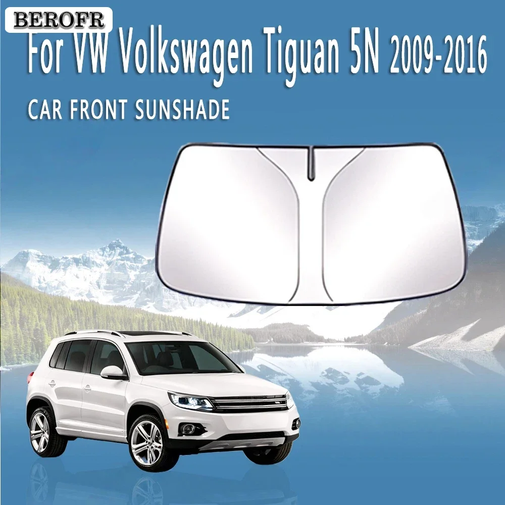 Car Front Windshield Sunshade Heat Insulation Sun Visor For VW Volkswagen Tiguan 5N 2009~2016 2015 Summer Cooling Accessories