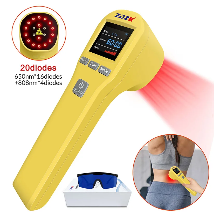 

880mW Class 4 Infrared 808nm Laser Therapy for Knee Arthritis Sciatica Leg Pain Treatment With 4x808nm+16x650nm 20 Diodes