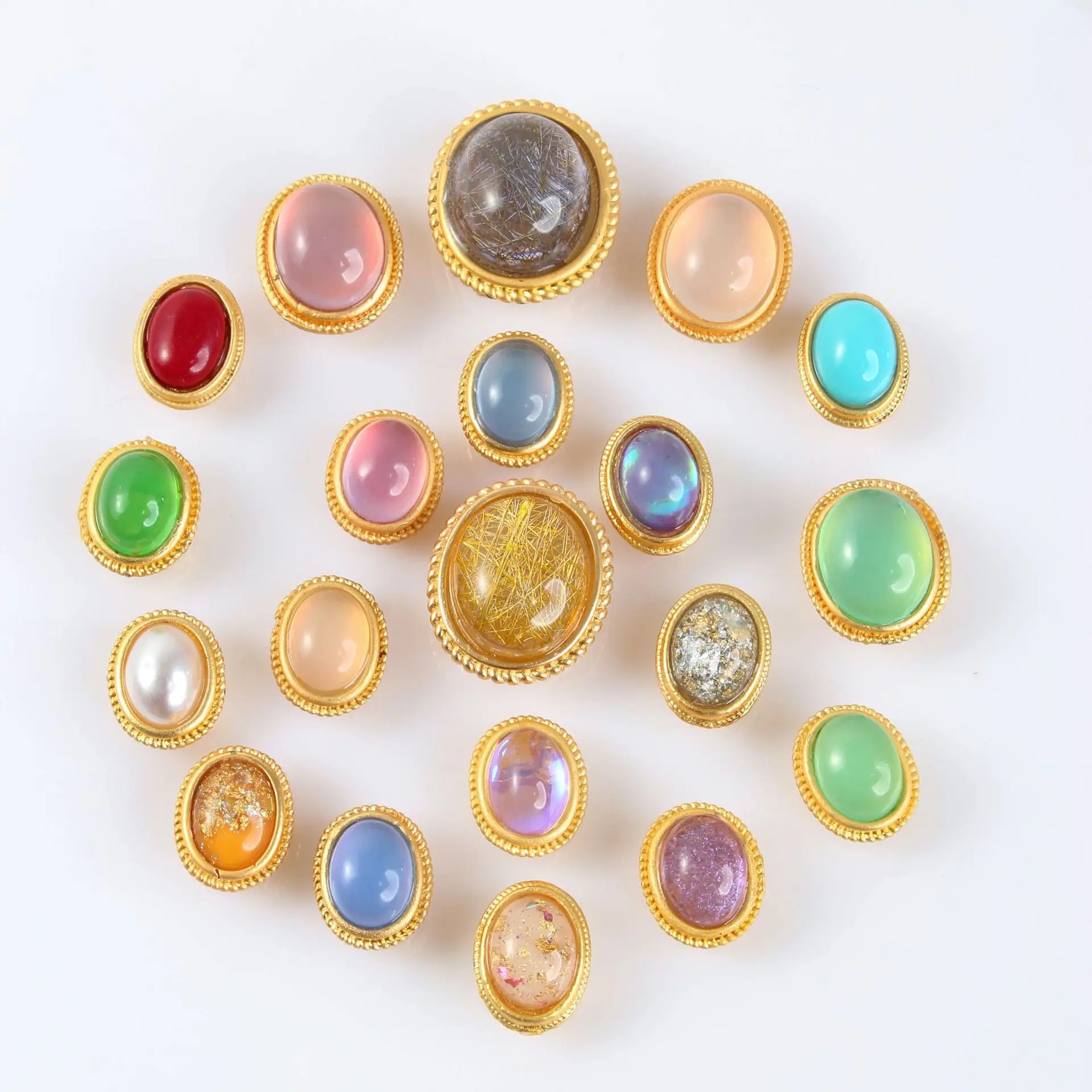 

7 шт., медные инкрустированные камнем Авроры, опалом, отдельные бусины, материалы для изготовления ювелирных изделий своими руками, жемчужное ожерелье, браслет, аксессуары