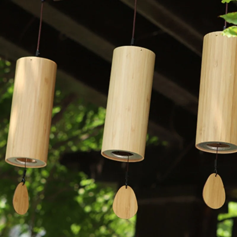 1PC [Handcrafted Japanese-Inspired Wind Chimes] Japanese-Inspired Bamboo Wind Chimes - Handcrafted, Vintage Sound, Outdoor Decor