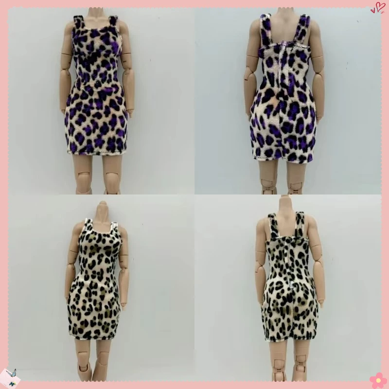 

1/6 Scale Female Fashion Leopard Print Dress Slim Skirt Party Dress Clothes Model for 12in Soldier Action Figure Doll Accessory