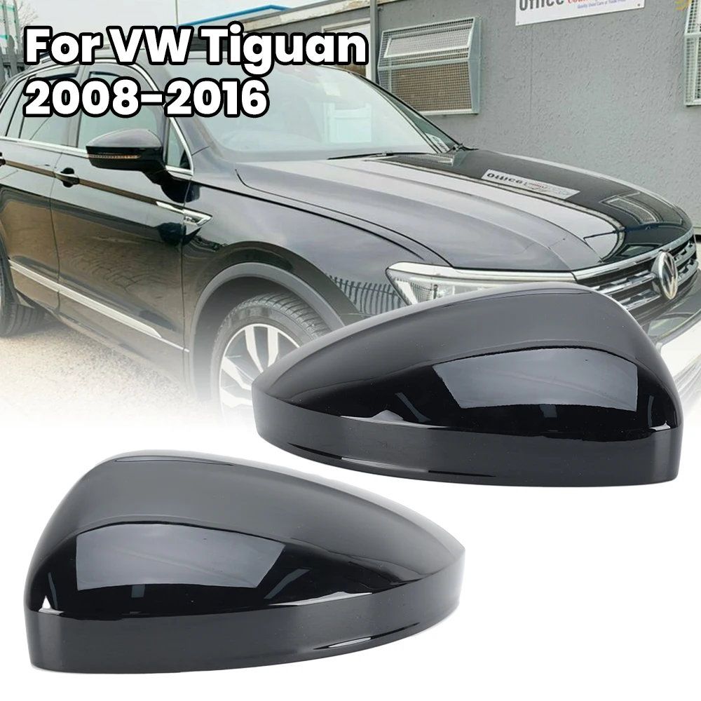

Door Wing Rearview Mirror Cover Caps For VW Tiguan 2008-2017 Glossy Black Side Wing Rearview Mirror Cover Caps Car Accessories