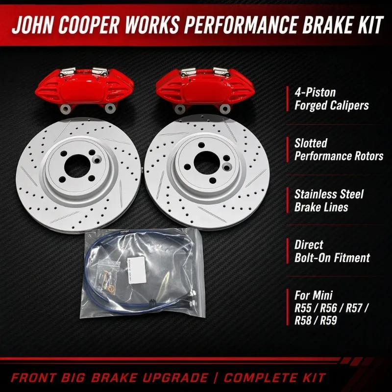 26 StyleRed Racing 4-Piston Brake Caliper Kit, Sport Modified Big Brake Kit For BMW MINI JOHN COOPER WORKS R50 R55 R56 R57 R58 R