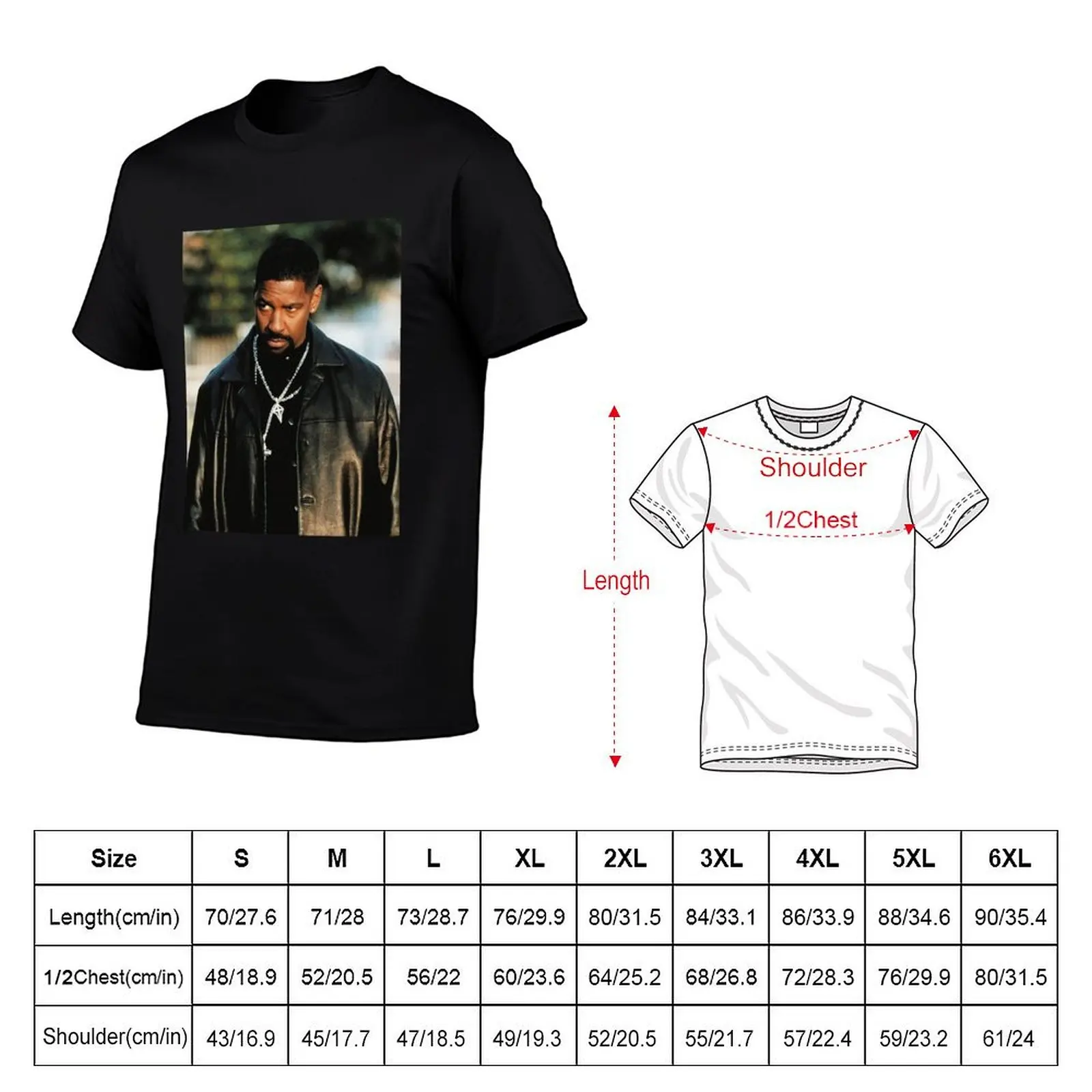 Denzel Washington T-Shirt Casual Breathable Short Sleeve Top