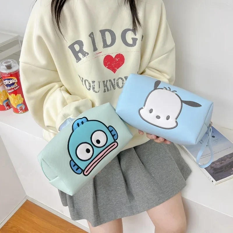 Kawaii Pochacco Cartoon Makeup Bag Sanrio Hello Kitty Hangyodon My Melody Cute Anime Handbag Girl Heart Ins Gifts for Girls