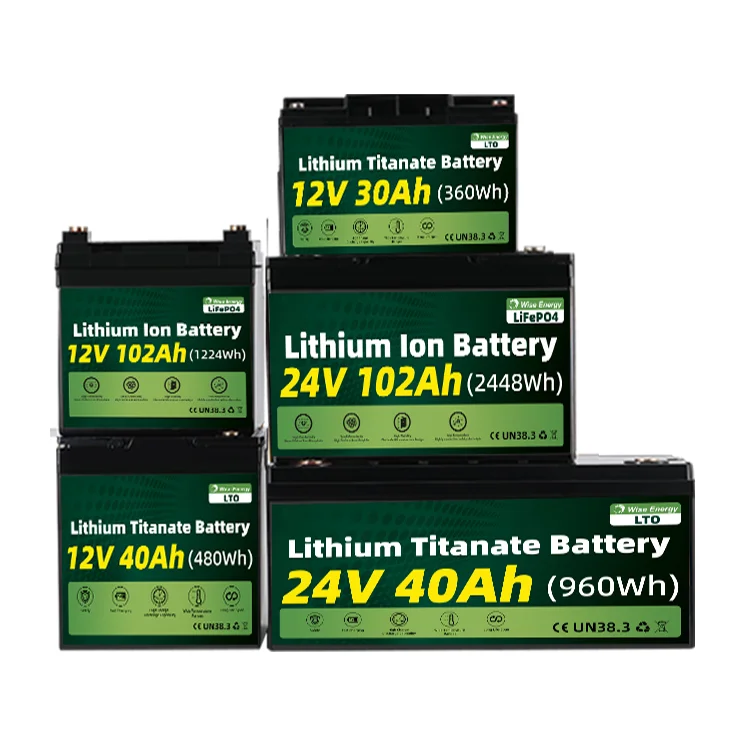 12V 30Ah LTO Battery Cell Stacked Energy Storage  Lithium Ion Batteries For Solar Power