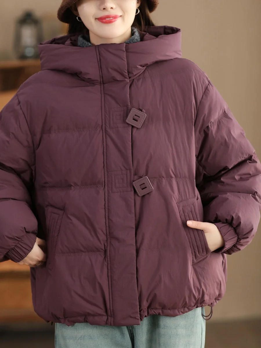 

Женская зимняя модная белая пуховая куртка свободного кроя с капюшоном, утепленная, для повседневной носки