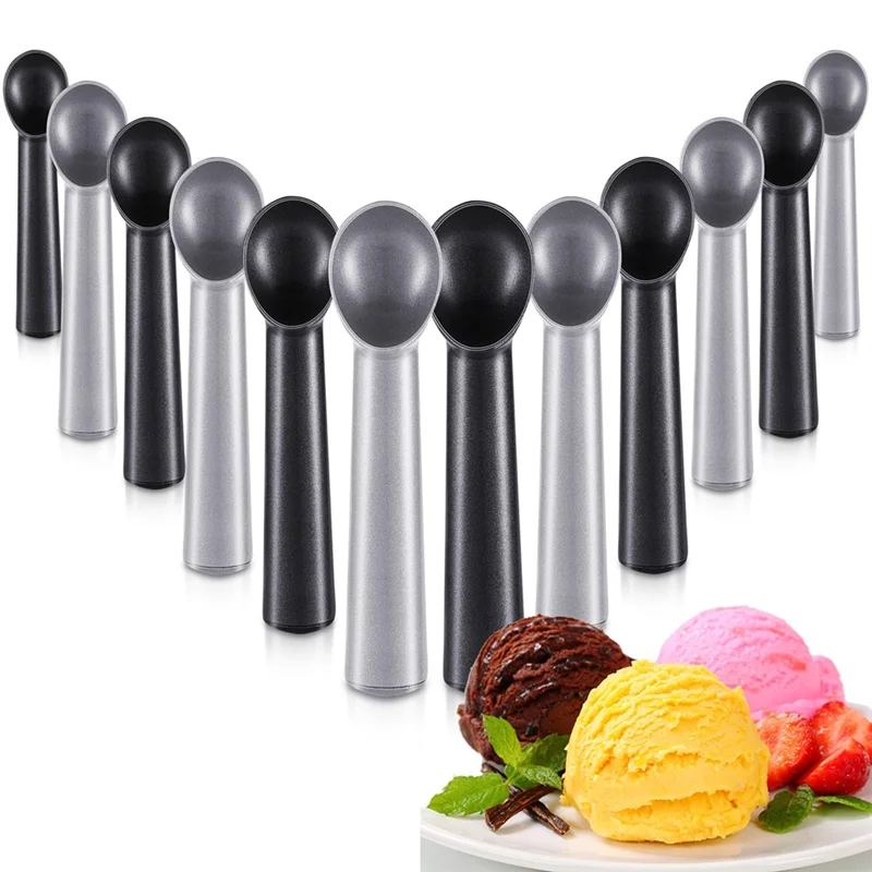 

GYTB-Dessert Spoon 7 Inch Nonstick Anti-Freeze Ice Cream Scooper Scoop 12 Pcs Aluminum Design