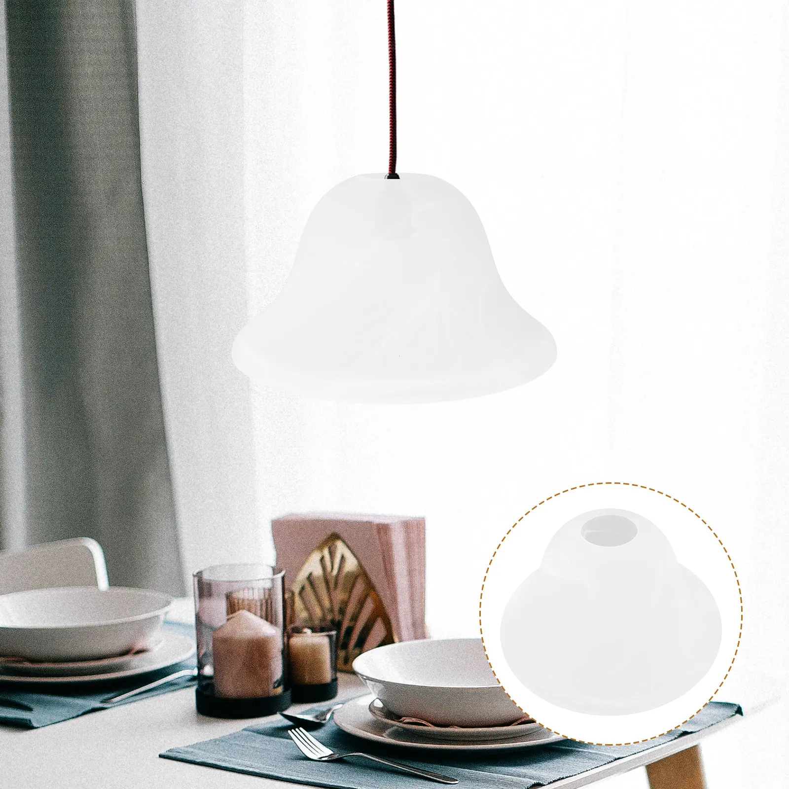Glass Lampshade Mushroom Style Sleek Minimalist Desktop Table Lamp Cover Warm Ambient Lighting Diffuser Home Office Decor