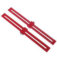 ABNL Woodworking Pocket Ruler W/ Circular Drawing Positioning Needle - T-Type Scribe Square Layout Tool Drawing Compass