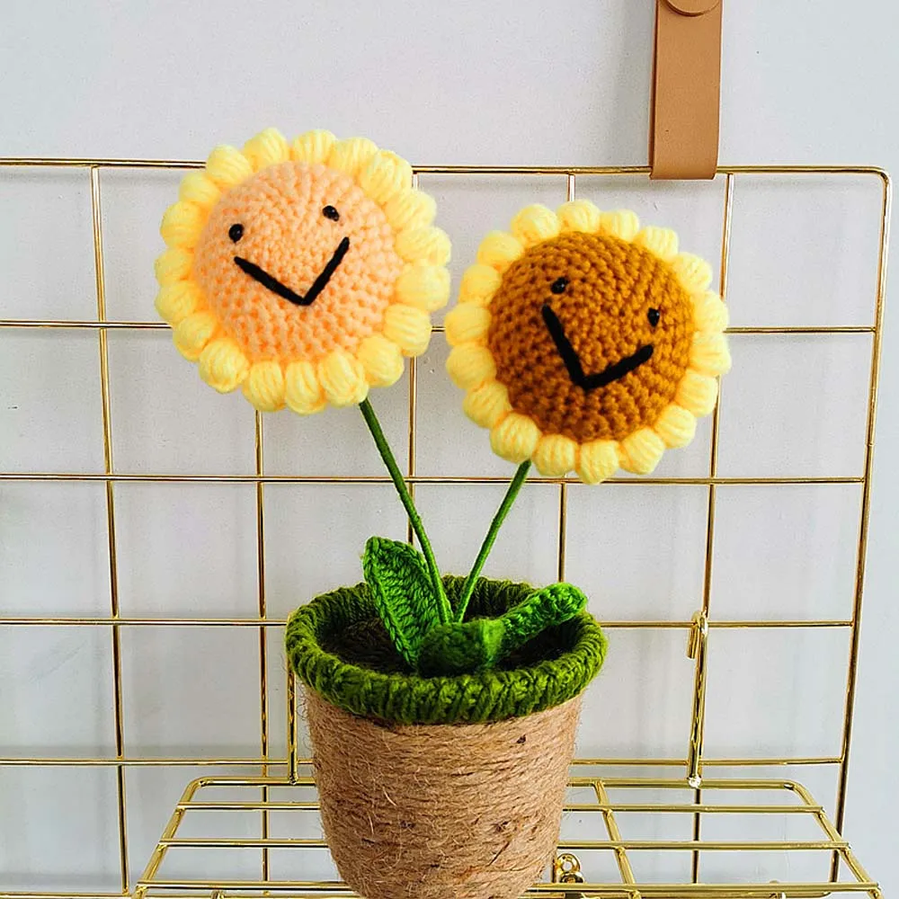 Handmade Rose Flowers Sunflower Home Decoration Stuffed Toys Potted Plush Plants Toy Plants Plush Stuffed Plush Doll Plush Toys