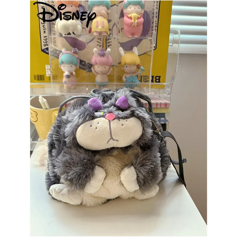 Bolso de felpa de Disney para teléfono móvil, bolsa de maquillaje portátil de 20CM con diseño de cenicienta, gato malo, Lucifer, ideal para otoño e invierno