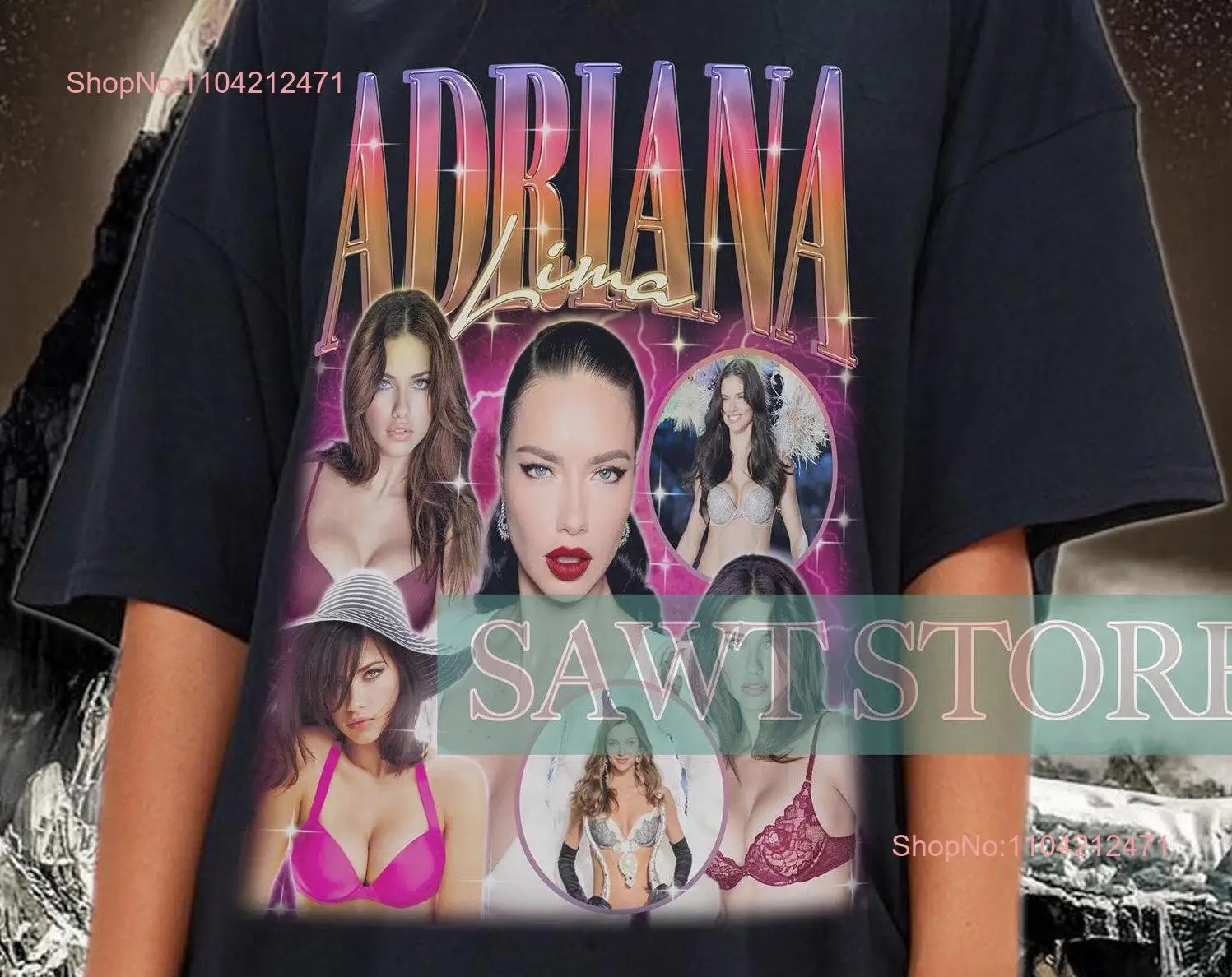 Retro ADRIANA LIMA T Shirt Homage Fan Vintage 90s Sweater Merch  long or short sleeves