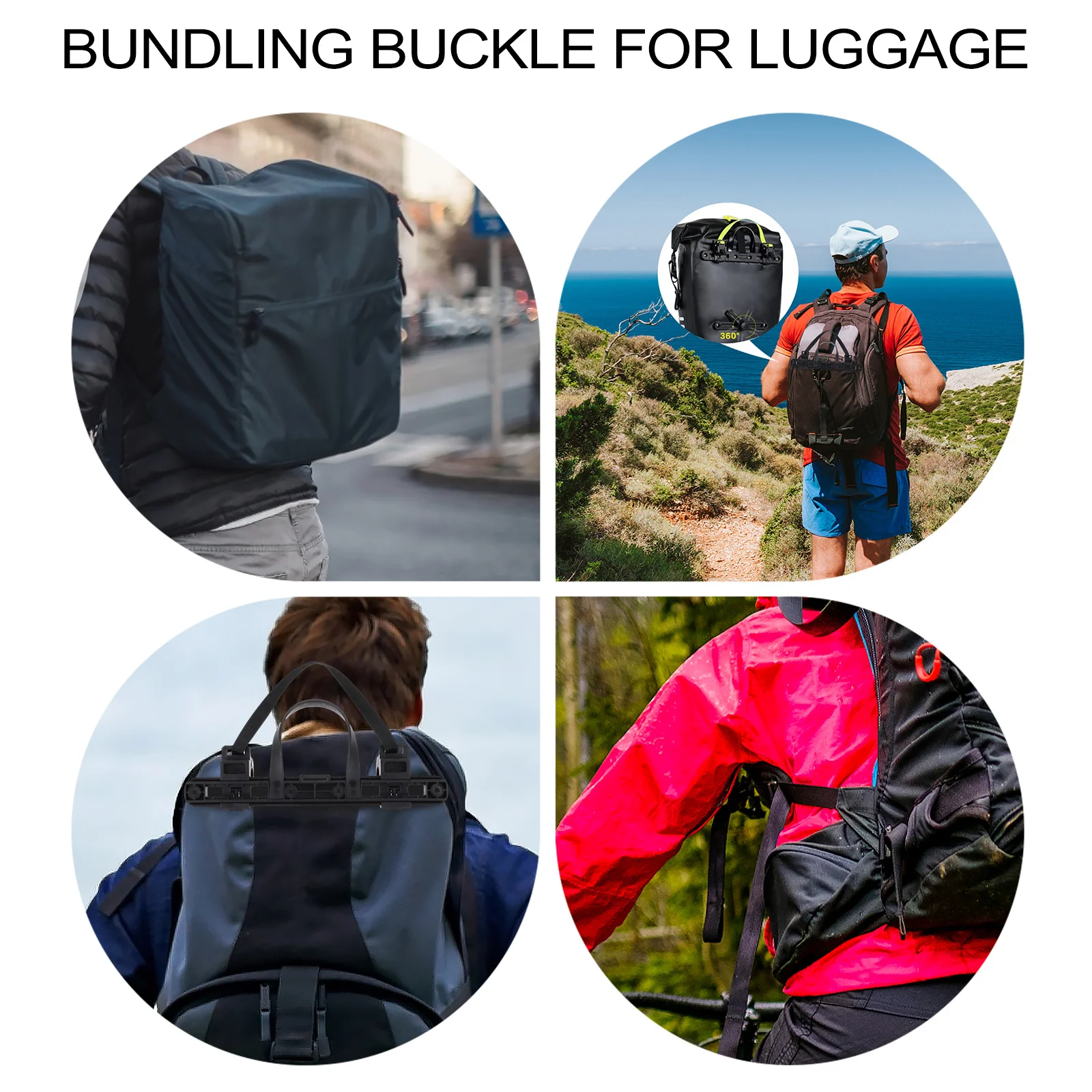 

Adjustable Bike Bag Buckle Durable Lashing Fastening Tool Sturdy Luggage Fixing Tie Down Camping Binding Accessories Travel Bag