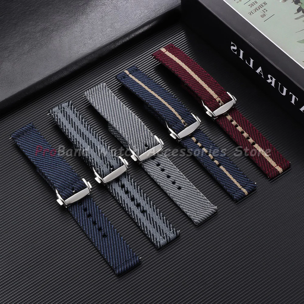 20mm Nylon Watch Strap Sports for Rolex Men's Wristbelt for Tissot for Tudor for Seiko Watch Band Replacement Blue Red Bracelets