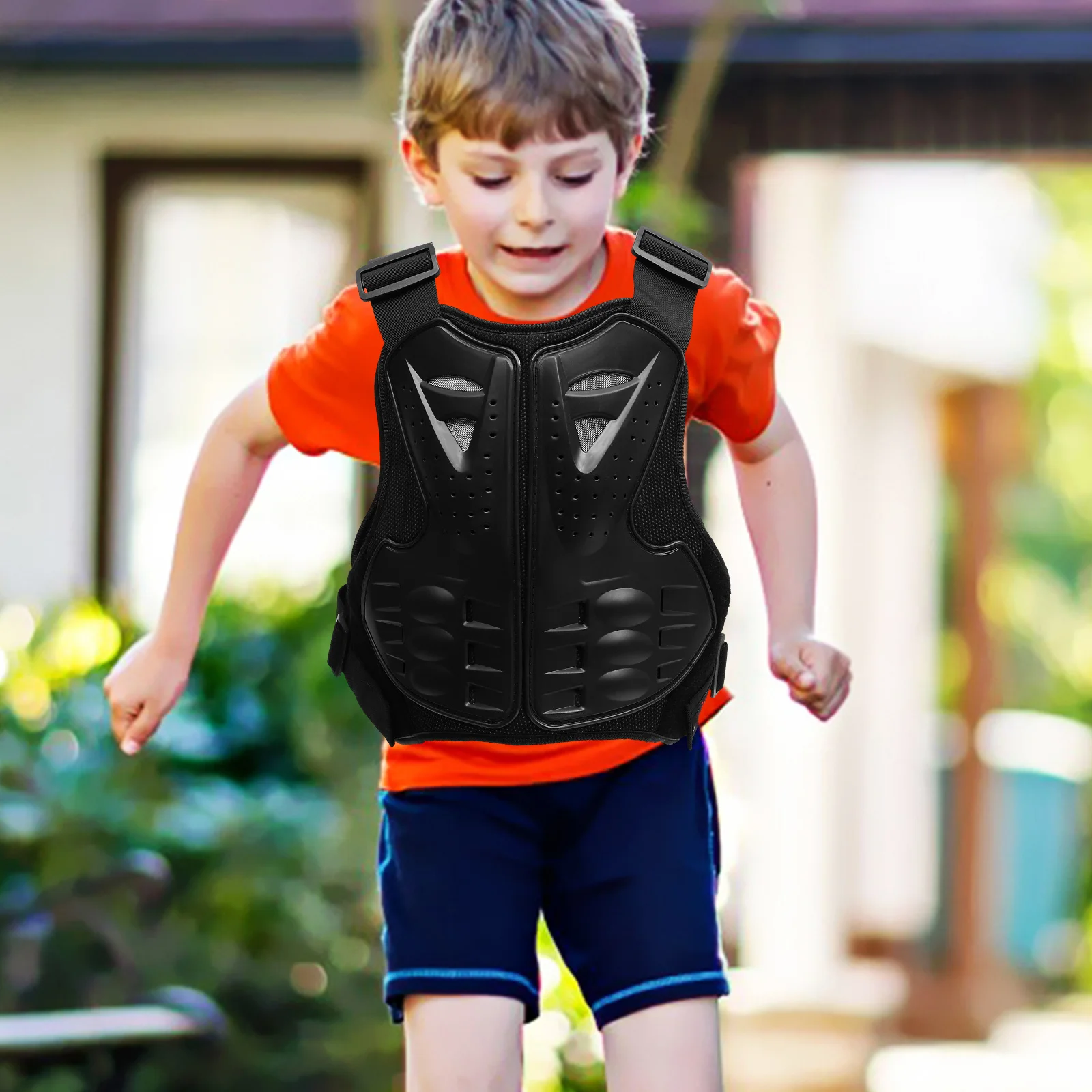 

Black Protective Vest for Cycling Adjustable Waist Protection Gear Protective Vest Jacket