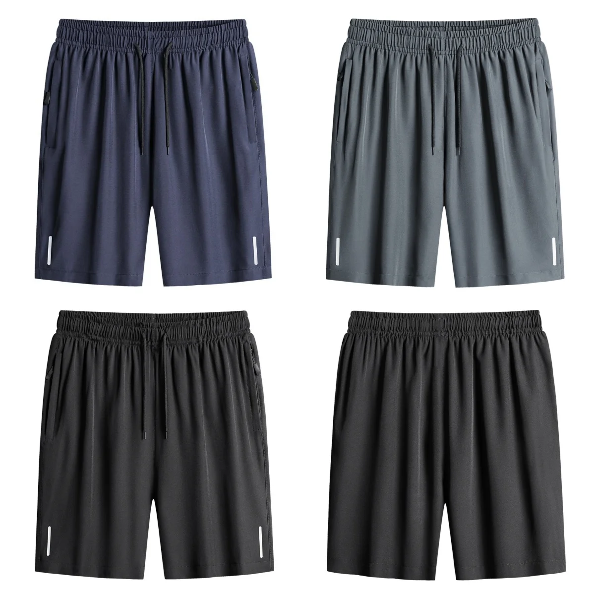 

Летние модные простые и натуральные повседневные универсальные шорты из ледяного шелка для мужчин, свободные пляжные шорты-бермуды для активного отдыха