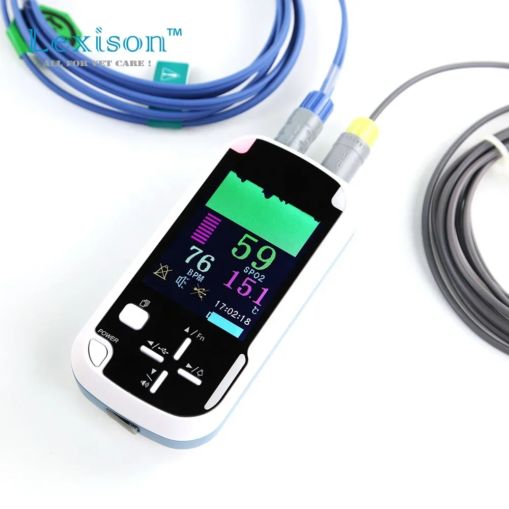 Lexison Veterinary Equipment PPO-G2V Handheld Ear clip Pulse Oximeter with Li-ion battery for Animal use