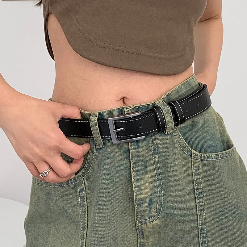 أسود بولي Belts أحزمة جلدية للرجال والنساء ، الجينز السراويل حزام ، سبيكة الموضة دبوس مشبك ، حزام الملابس ، ديكور حزام المشدات ، الكلاسيكية