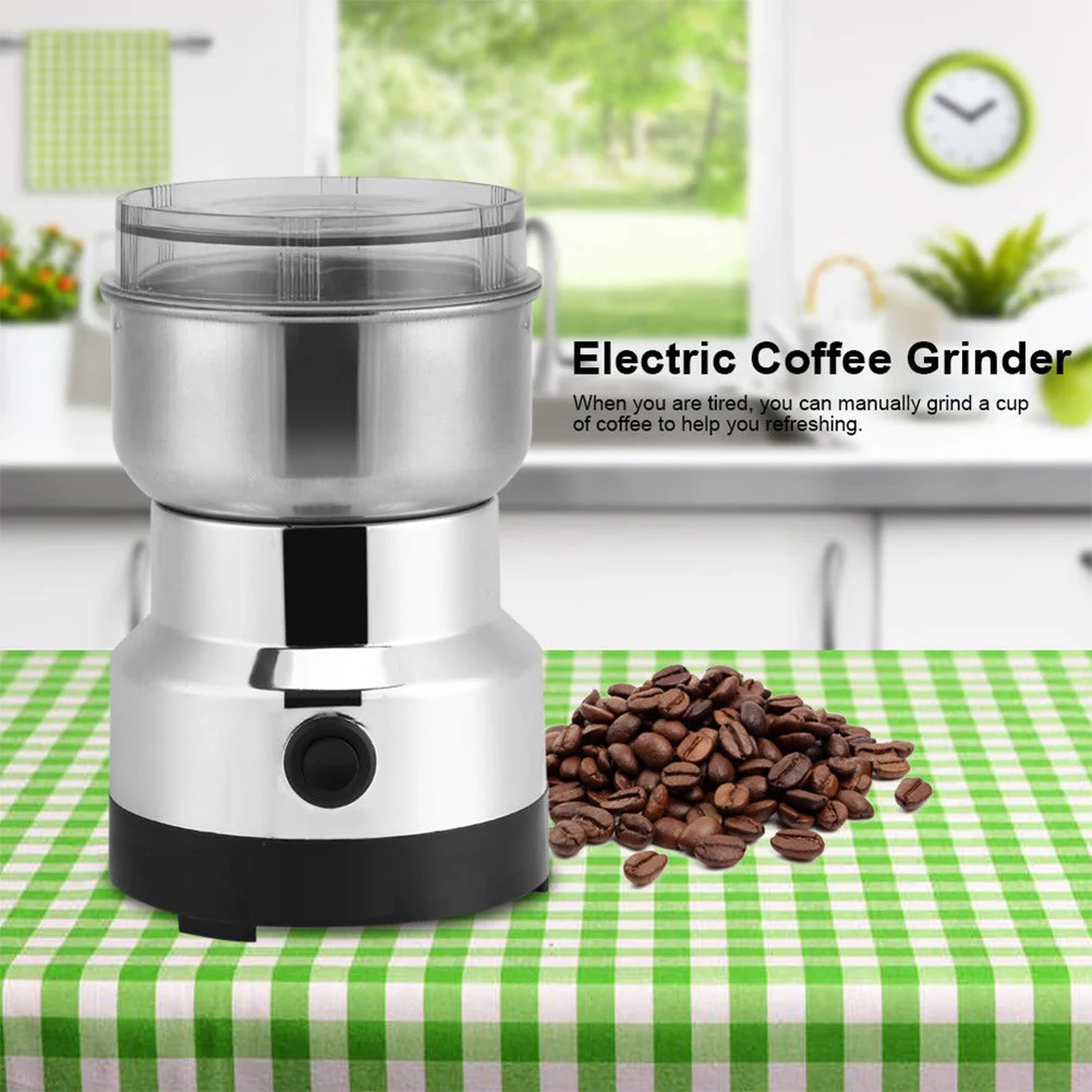 

110V Electric Coffee Grinder Stainless Steel Blades Beans Spice Nuts Grinder Home Kitchen One Button Operation