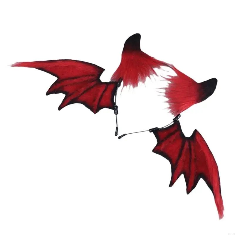 Coiffure chauve-souris anime élégant d0ub casque accrocheur camais surdimensionné pour scène Halloween Cosplay Play