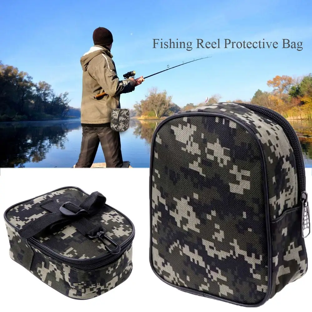 

Camping Outdoor Sport Tackle For Drum/Spinning/Raft Camouflage Fishing Reel bag Storage Pouch Protective Case Fishing Bag