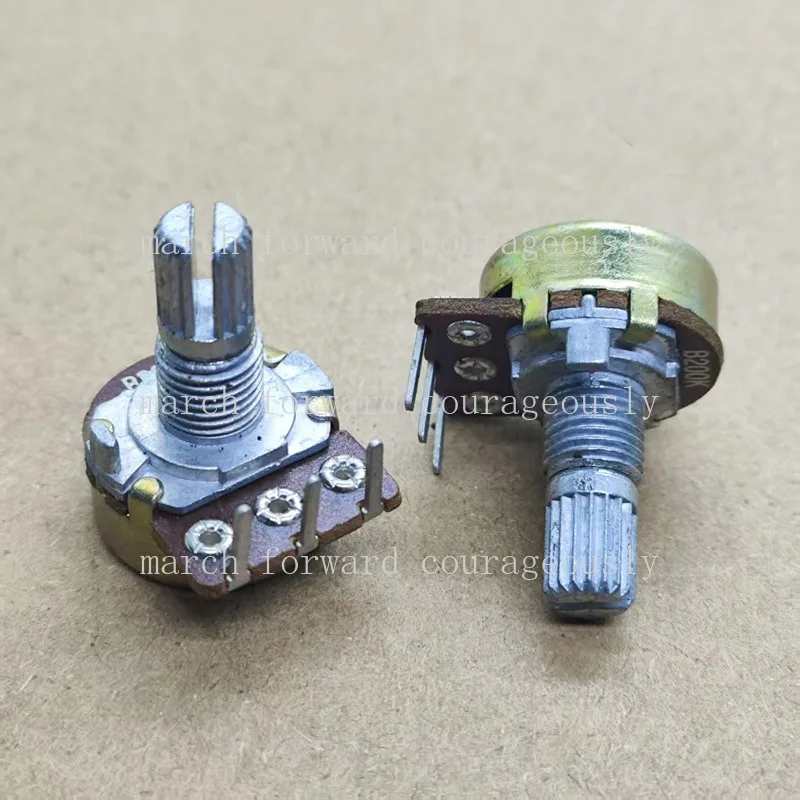 10pcs ALPHA 16 type reverse bend single-contact potentiometer with 3 pins. The length of the 200K audio adjustment knob is 15mm