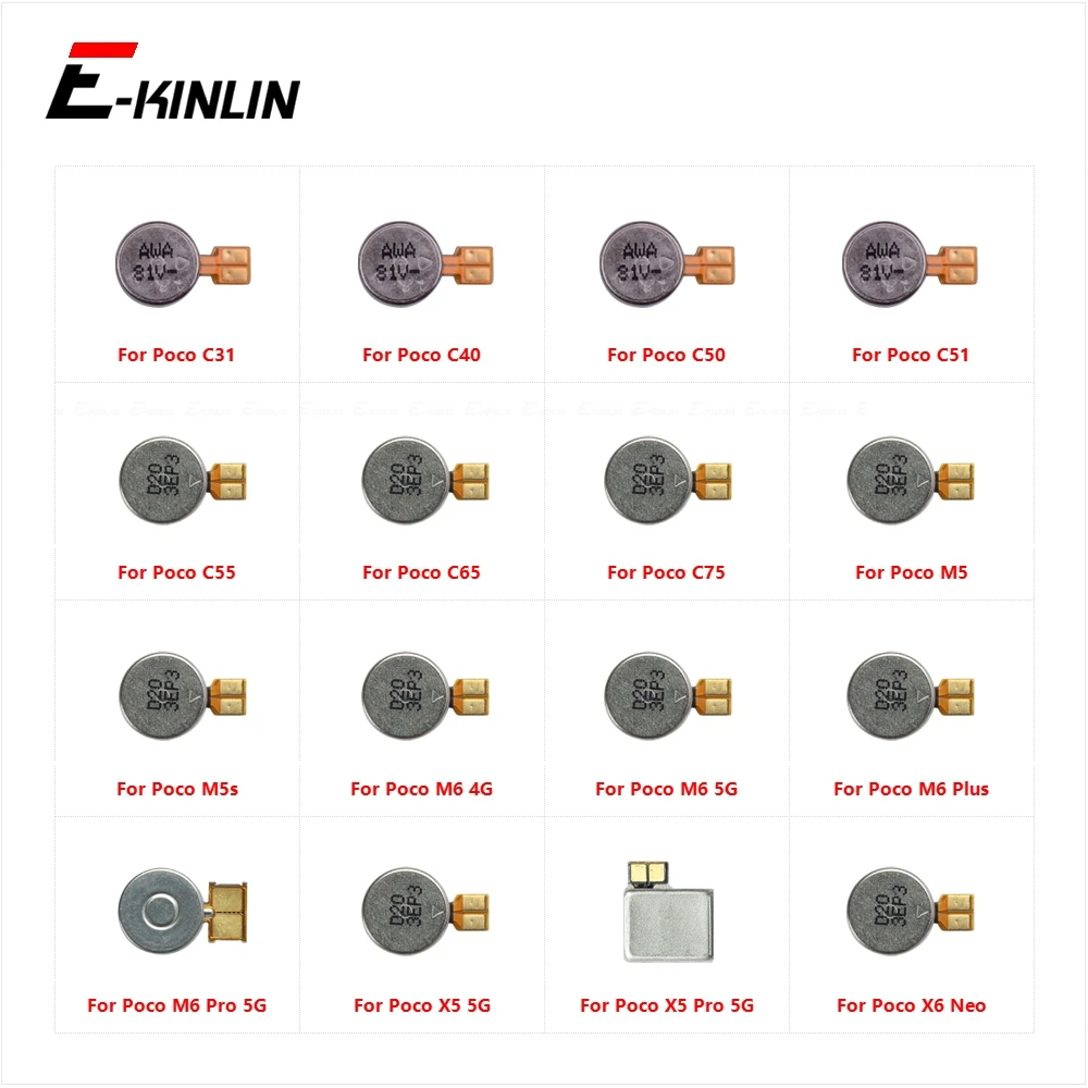 Vibrator Module Motor Vibration Ribbon Flex Cable For Xiaomi Poco C31 C40 C50 C51 C55 C65 C75 M5 M5s M6 X5 X6 Pro Plus Neo 5G 4G