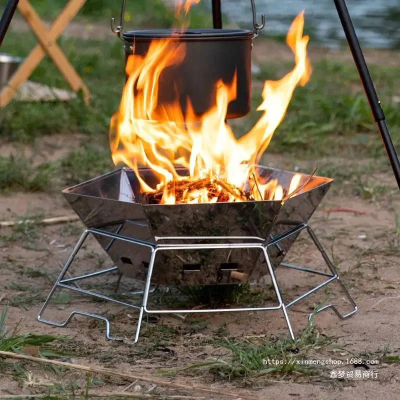 

Уличная печь со складной горящей платформой, печь для дров для барбекю, мясная печь, атмосфера подогрева раковины, платформа для костра