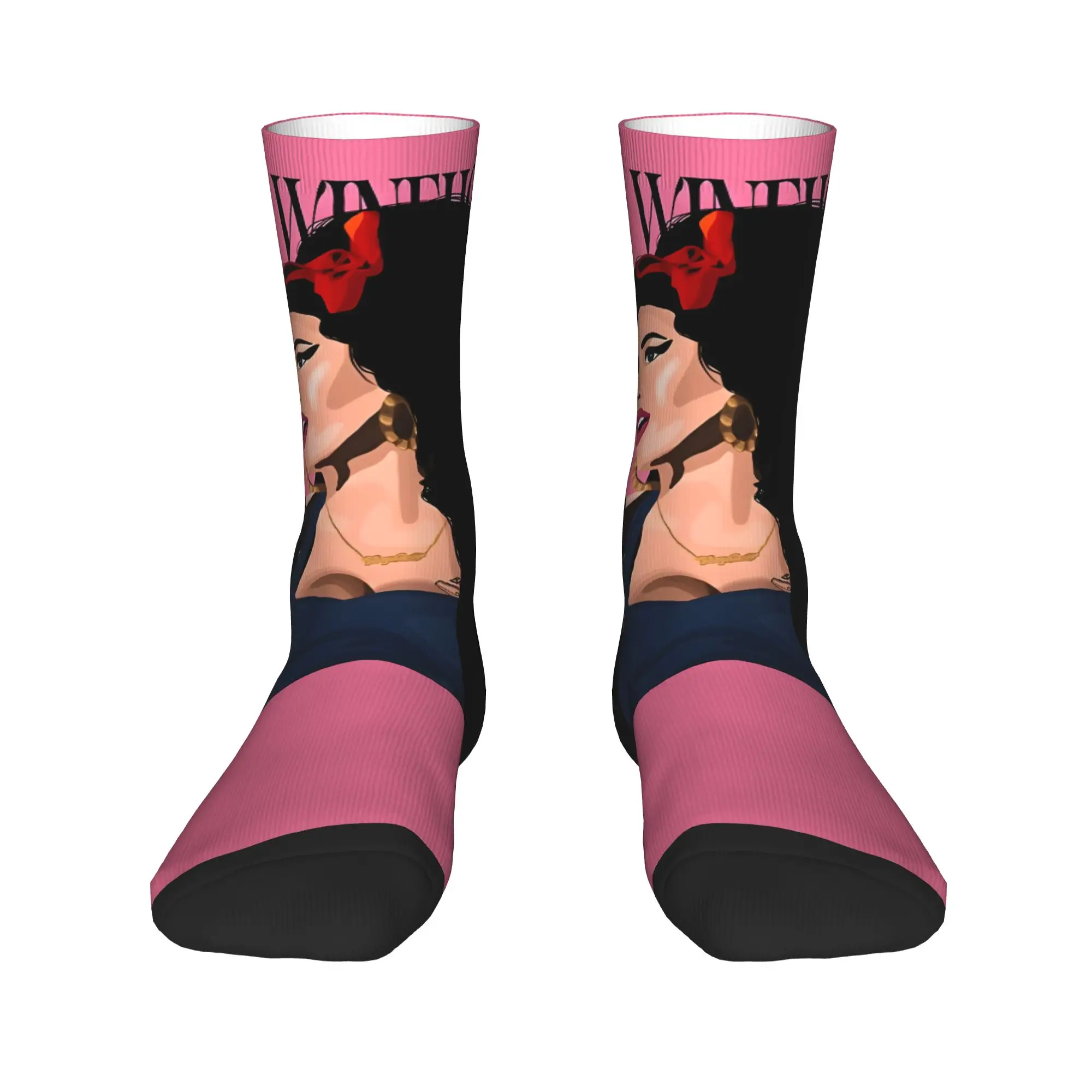 1 Pair Funny Crazy Sock for Men Love is a Losing Game Hip Hop Harajuku A-Amy W-Winehouse Happy Quality Pattern Printed Sock