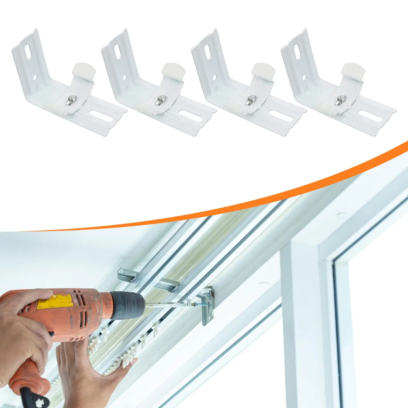Window Blinds Headrail Brackets Replacement Hardware Iron Construction Curtain Support for DIY Projects