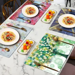 Placemat Kitchen Dinning Coasters Table Mats Non Slip Table Mats Decoration Placemat Kitchen Accessories Pu Leather