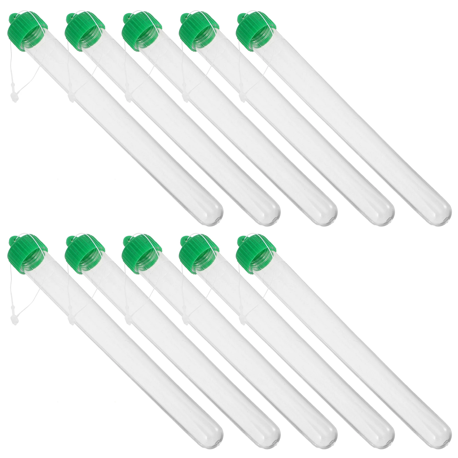 10 Plastic Test Tubes Clear Small Storage Bottles Tiny Vials Screw Cap Leak Proof Sample Testing Plastic Test