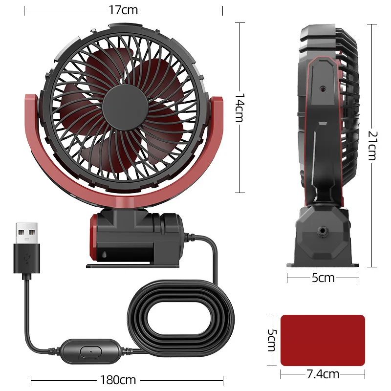 Xiaomi Car Cooling Fan 360° Adjustable Two Head Car Fan Brushless Low Noise Automotive Electric Fan for Dashboard RV Truck