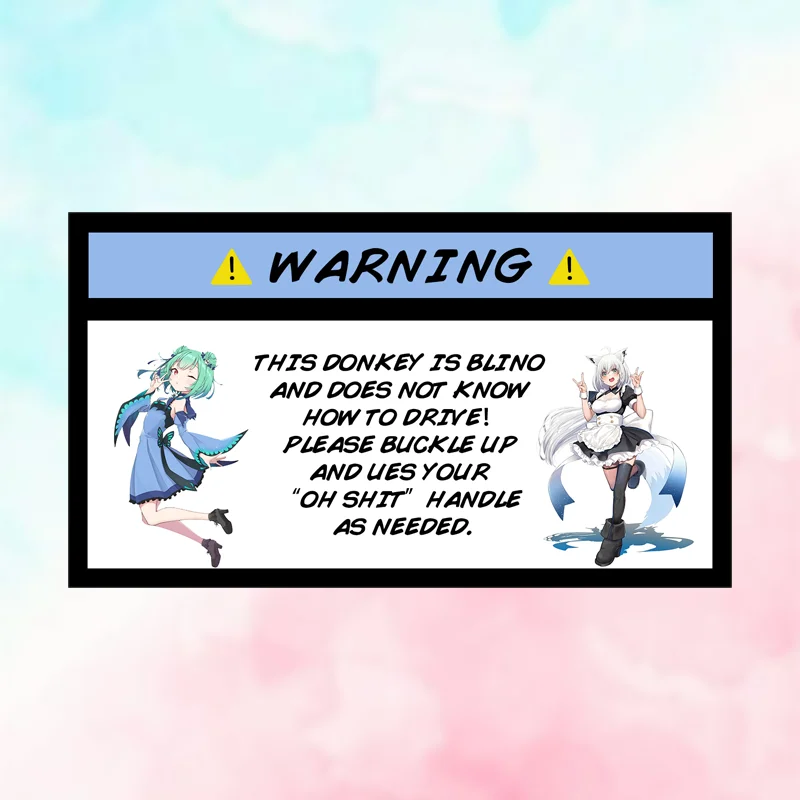 

EARLFAMILY AttractiveHololive Shirakami Fubuki Rushia Drawing Car Accessories Stickers Warning Decals Sunscreen Decoration