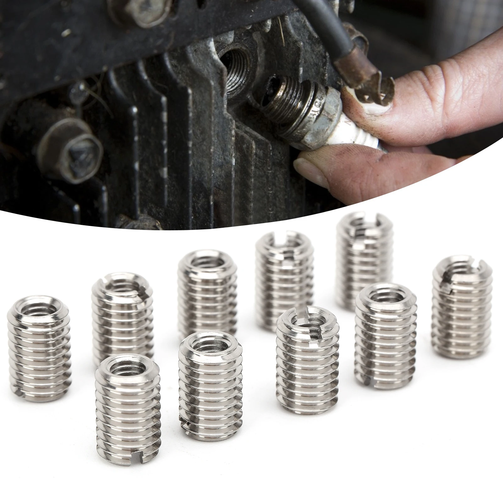 Thread Repairing Nut Stainless Steel Fastener Accessory M5 x 0.8mm M8 x 1.25mm 12MM Nuts Thread Nut Hardware Accessories