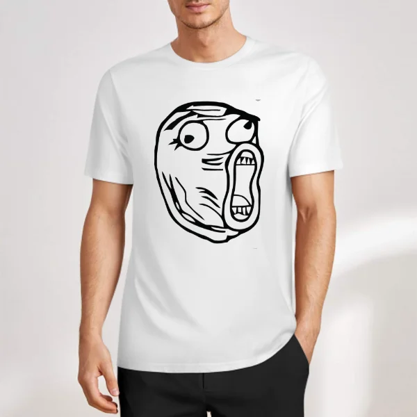 مجنون الرموز التعبيرية طباعة القطن الخالص تي شيرت للجنسين شارع العليا موضة الاتجاه متعة مضحك الجرافيك تي شيرتات قصيرة الاكمام فضفاضة بلايز عادية