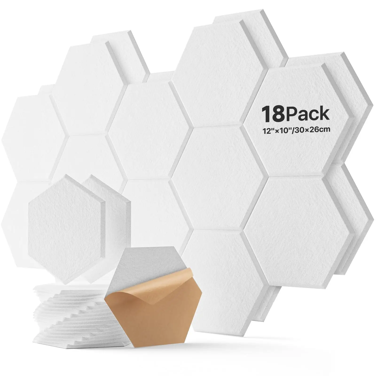 

18Pack Sound Proof Hexagonal Studio Acoustic Foam Flame Retardant Noise Insulation Sound Absorption Treatment Panels Thickness