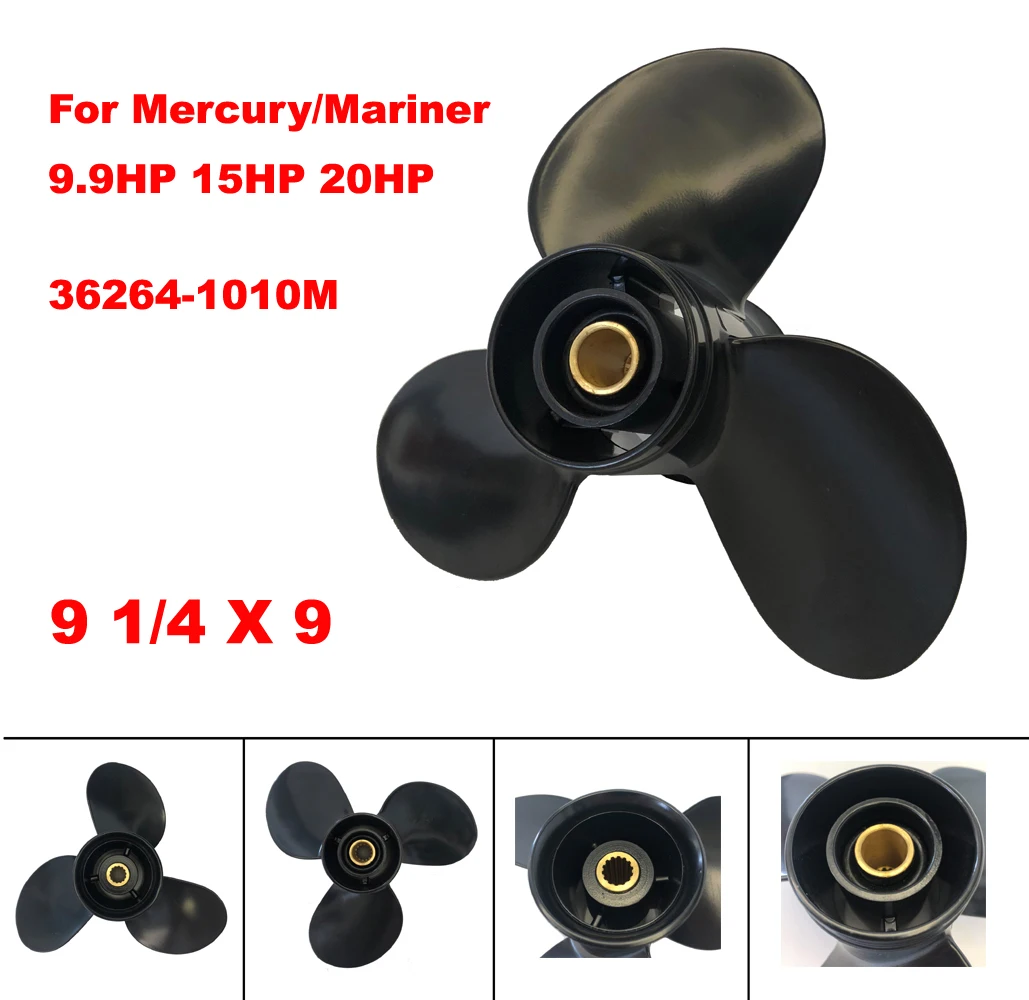 Boat Propeller 9 1/4x9 for Mercury Outboard 9.9-20HP 14 Tooth/Outboard Propeller for Tohatsu Engine 9.9HP 15HP 18HP 9.25x9