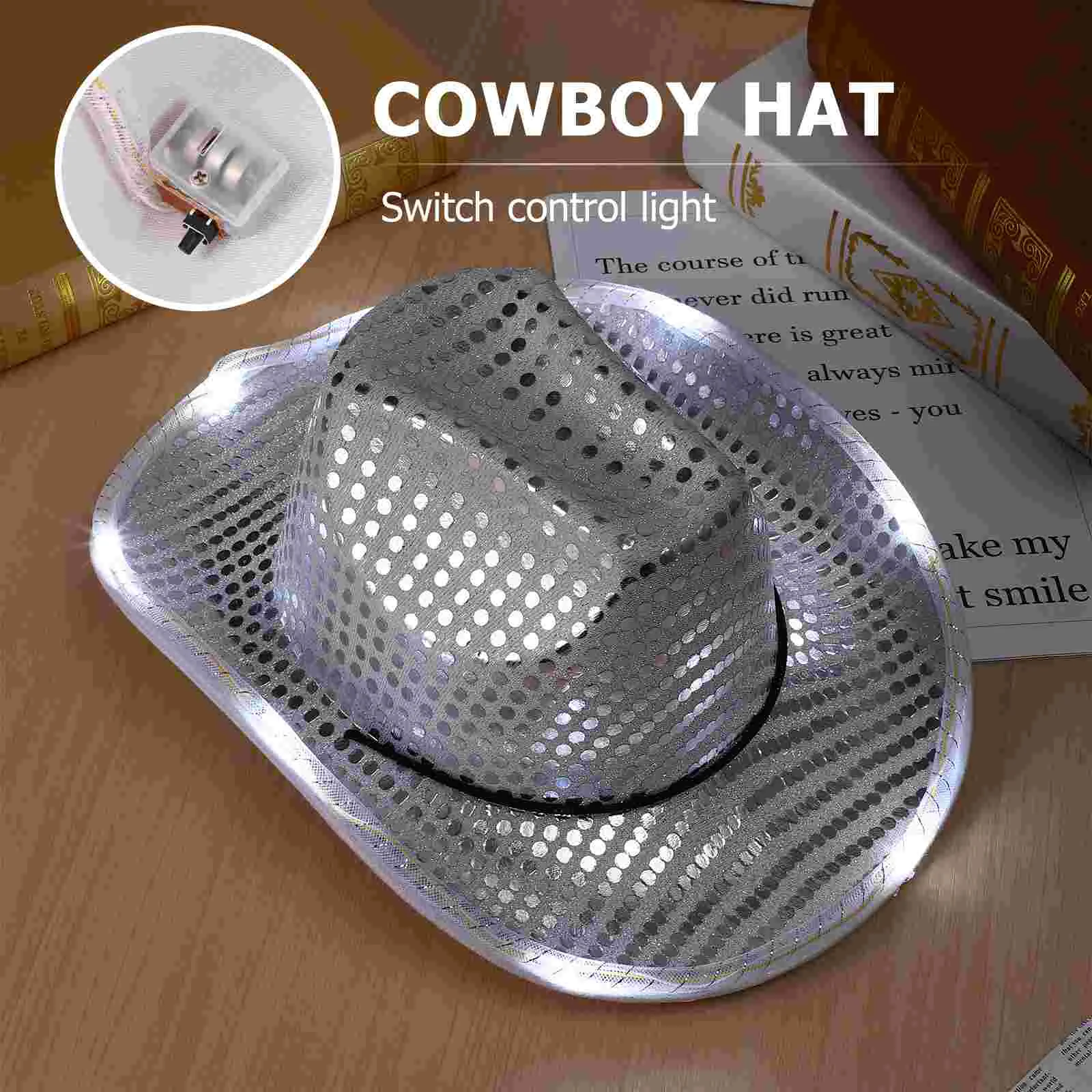 Cowgirl Hat Sequin Hat Halloween Christmas Hat Cosplay Dress Up Accessory sparkly hat glitter cowgirl hat