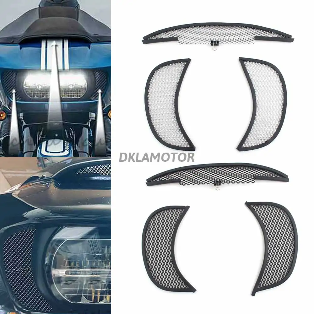 

Black Motorcycle Fairing Air Duct Intake Inner Vent Screen for Harley Touring Road Glide Special Ultra CVO Limited 2015-UP
