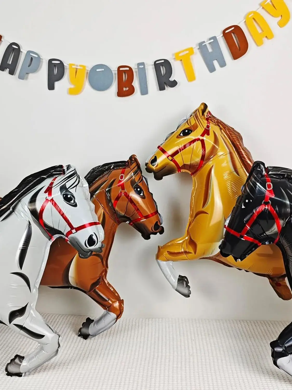 4/5/8 stücke Tier Pferd-Form Folie Ballon Geburtstag Bauernhof Thema Party Dekoration Baby Dusche Western Cowboy Party luft Globos Versorgung – Detail 9