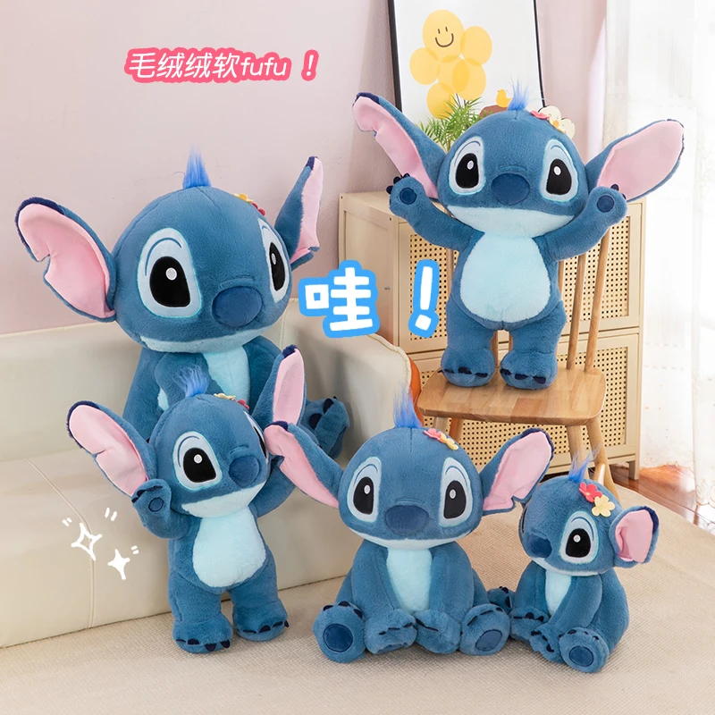 

New Disney Large Size Lilo&Stitch Plush Stuffed Doll Cartoon Animal Sleeping Pillow Room Decoration Softmaterial Toy for Gift