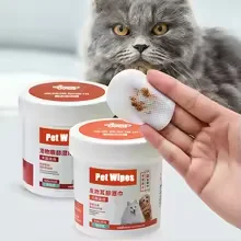 

130PCS Dog Cat Eye Wipes Gentle Pet Eye Ear Cleaning Wipes Dog Cat Tear Stain Remover Wipes Remove Dried Mucus Discharge & Tear