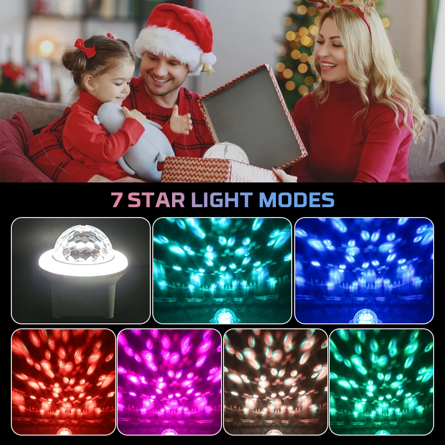 NEW Stage Light Star Galaxy Projector With Bluetooth Music Player USB Rechargeable Colorful Atmosphere Light For Bar Party