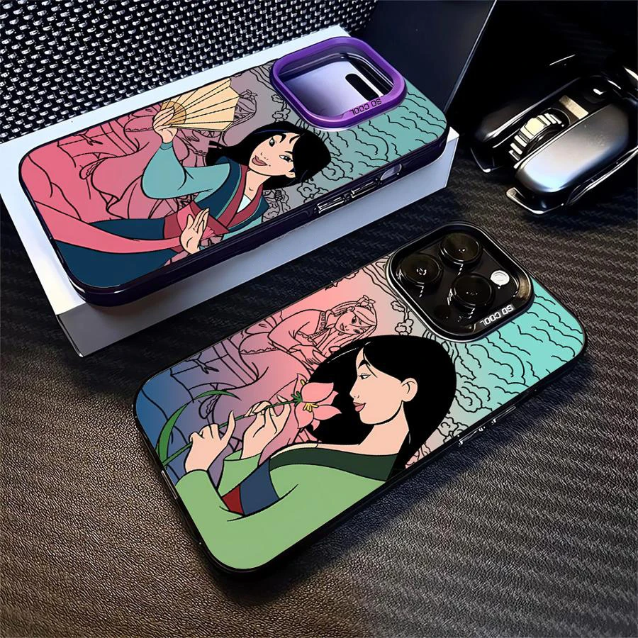 مولان الأميرة التدرج قضية الهاتف لسامسونج غالاكسي S25 S24 S23 S22 S21 S20 نوت 20 FE الترا زائد 4G 5G مكافحة سقوط ماتي غطاء