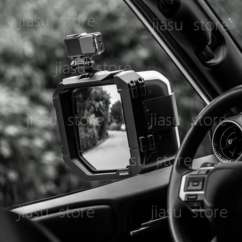 New Prado rearview mirror cover spare parts multi-function rain shield modification parts expansion camera holder view 2