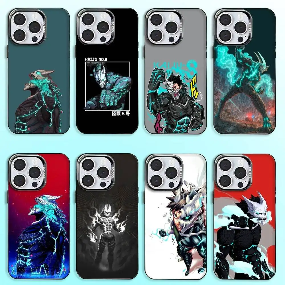 

Hot Anime No. 8 K-Kaiju Phone Case For iPhone17,16,15,14,13,12,11 Plus,Pro Max Colored Silver Plated Inside Cover