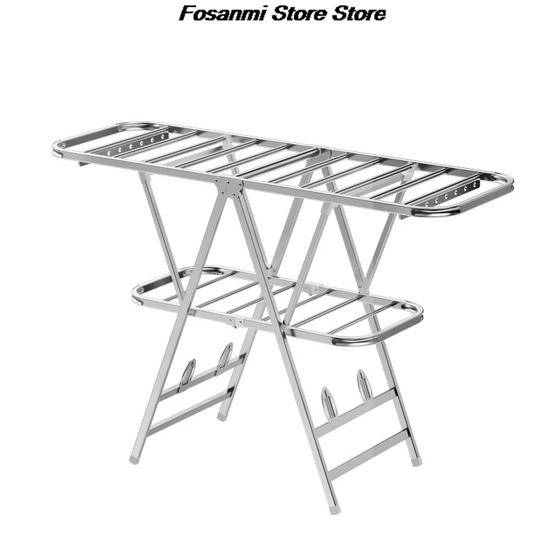 Stendibiancheria in acciaio al carbonio, pieghevole, retrattile, carico da 50 kg, resistente, per uso interno ed esterno sul balcone, salvaspazio