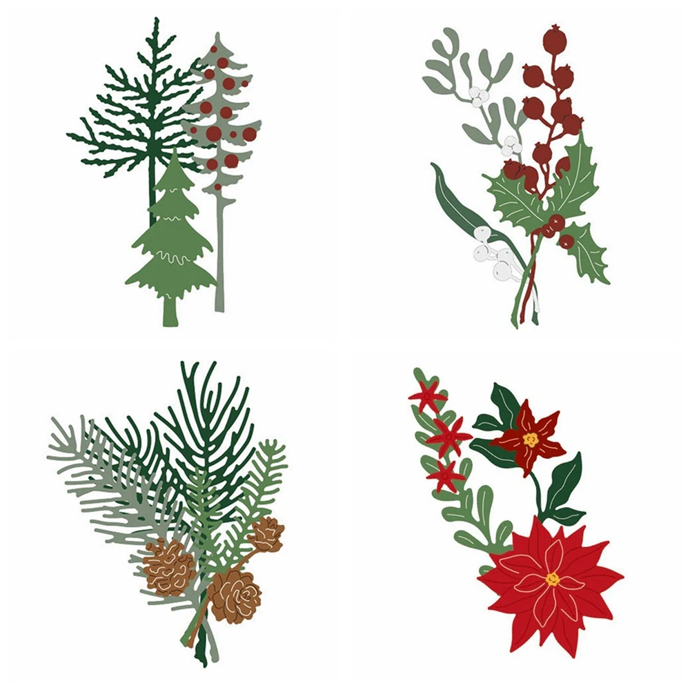 Festive Forest Metal Cutting Dies Christmas Tree Die Cuts for Scrapbooking DIY Album Card Making Decor Paper Craft Party Wedding